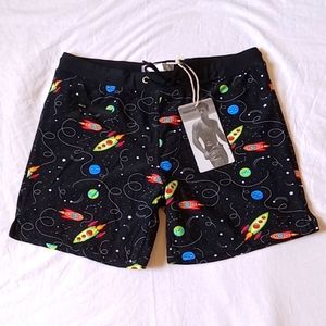 Taddlee Men Swim Brief Boxer Shorts Black Surf Board Shorts Trunks Size S